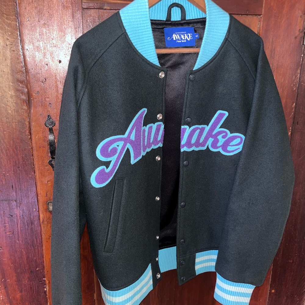 Awake NY Melton Wool Chenille Varsity Jacket